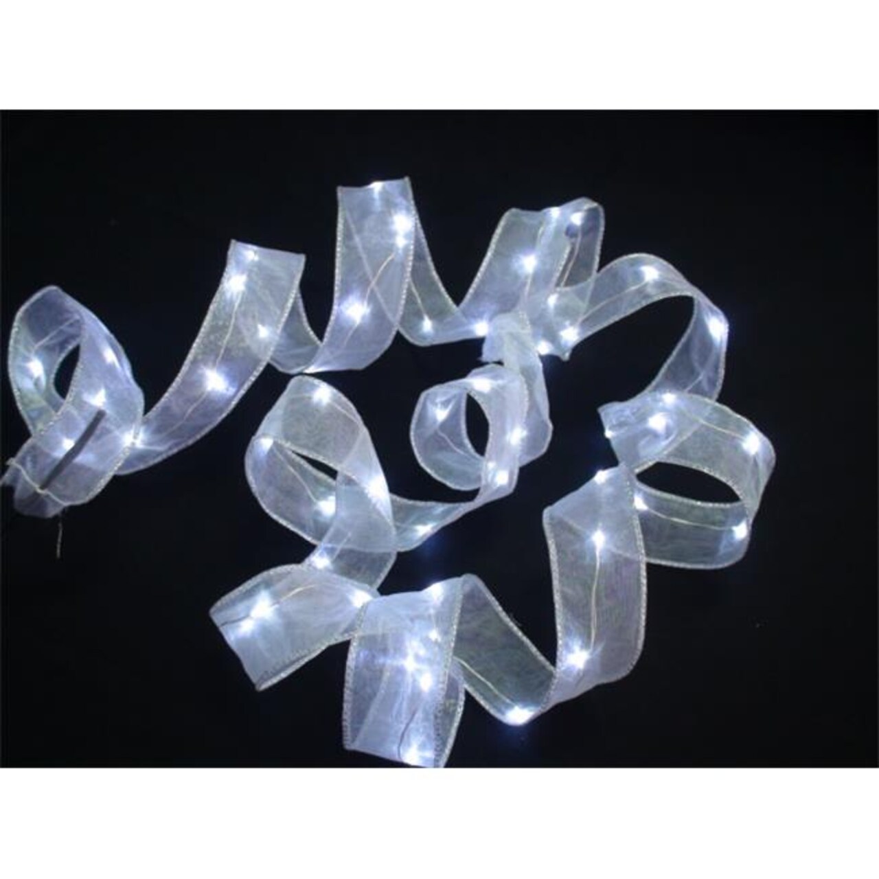 Perfect Holiday Battery Operated Copper 20 LED Ribbon String Light - White